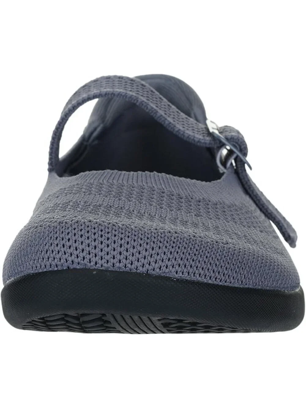 Women's Grey Barefoot Mary Jane Flats Knit Adjustable Straps Shoes